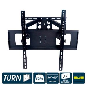 EDM SUPORTE LED 30"-60" 60KG C/2 BRAÇOS INCLINA 15º GIRA 180