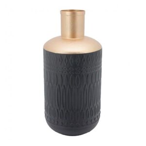 VASO METAL AZUL/DOURADO 20X42X20