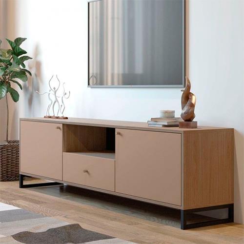 MOVEL TV SCANDINAVIAN 2PT+ 1GV NOGUEIRA/CREME