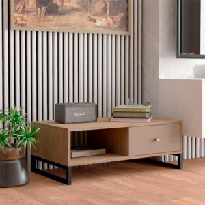 MESA CENTRO SCANDINAVIAN NOGUEIRA/CREME