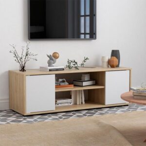 MOVEL TV FRIEBURG 2 PORTAS CARVALHO/BRANCO 120x40x40 (AxLxP)