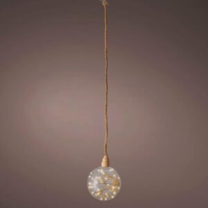 BOLA MICRO LED DECORATIVA COM CORDA FINA Ø14x80cm 30 LEDS