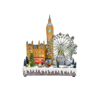 FIGURA DE NATAL DE LONDON COM LUZ, MUSICA E MOVIMENTO