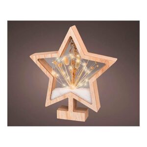 ESTRELA DE MADEIRA COM MICRO LEDS 4X26X28cm 25 LEDS