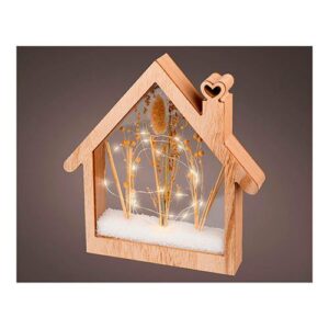 CASINHA DE MADEIRA COM MICRO LEDS 4,30X26X27cm 25 LEDS