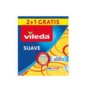 VILEDA PANO AMARELO SUAVE 2+1 30% MICROFIBRA 170812