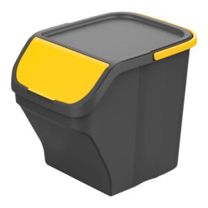 BALDE STACK N SORT CINZA C TAMPA AMARELA 30 x 40 x 34 cm 25l