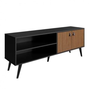 MOVEL TV MYTHOS CARVALHO/PRETO 2 PORTAS + 1 PR 160CM L
