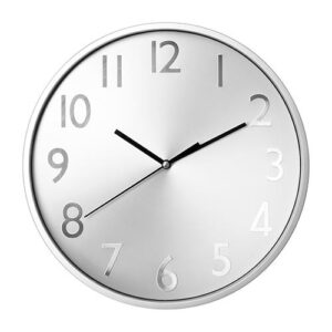 RELÓGIO DE PAREDE COR INOX Ø30CM