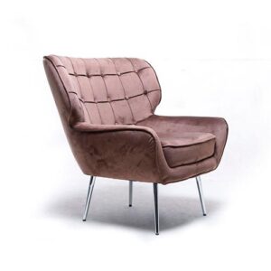CADEIRÃO ELEGANCE CASTANHO VALVET-48 C/PÉS CINZENTOS