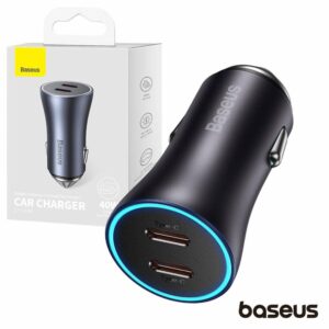 BASEUS ADAPTADOR ISQUEIRO 2XUSB-C PD 40W GOLDEN CONTACTOR