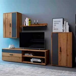 COMPOSIÇÃO BERNO-BASE TV+ESTANTE+VITRINE CHÃO+VITRINE PAREDE
