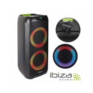 IBIZA COLUNA AMPLIFICADA 2X6.5" USB/SD/AUX/BT LED TWS 300W