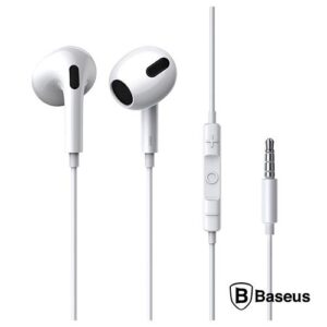 BASEUS AUSCULTADORES STEREO C/ FIOS E MICROFONE BRANCO