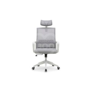 CADEIRA DE SECRETÁRIA ERGONÓMICA BRANCA/CINZA