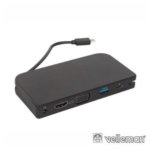 VELLEMAN HUB USB-C C/ USB-C PD / USB 3.0 / VGA / HDMI / AUX